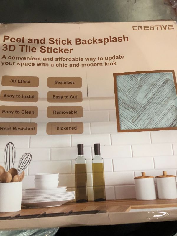 Photo 1 of Peel and Stick Backsplash 3D Tile Sticker