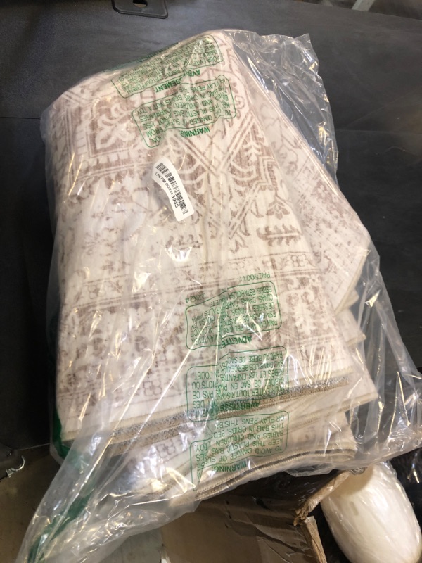 Photo 1 of Washable 2'6''x14' Runner Rug - Non-Slip Vintage Runner Rug for Entryway Low-Pile Medallion Long Rugs for Hallway Waterproof Traditional Runner Rug Indoor Thin Rug for Kitchen (Cream/Beige)