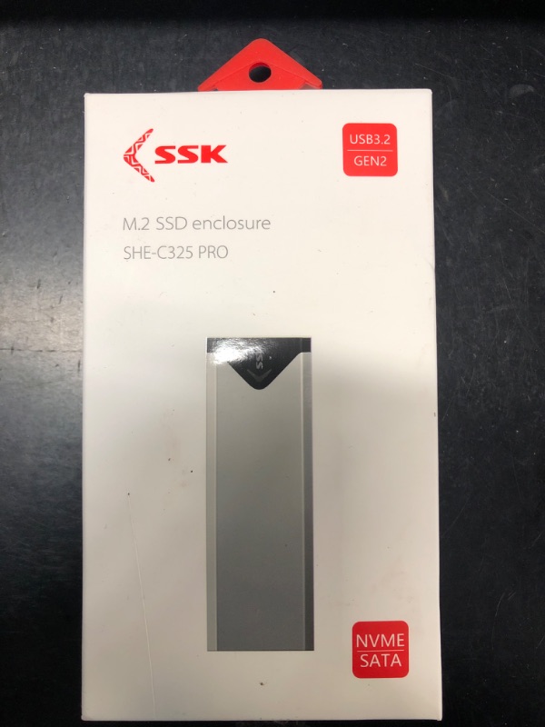 Photo 1 of SSK Aluminum M.2 NVME SATA SSD Enclosure Adapter, USB 3.2 Gen 2 (10 Gbps) to NVME PCI-E SATA M-Key/(B+M) Key Solid State Drive External Enclosure Support UASP Trim for NVME/SATA SSDs 2242/2260/2280