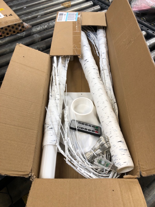 Photo 1 of 7FT Lighted Birch Tree, Birch Tree with LED Lights, 8 Flash Modes and Timer, Light Up Twig Christmas Tree for Indoor Outdoor Home Party Garden Wedding Decorations (Warm White & Multicolor)