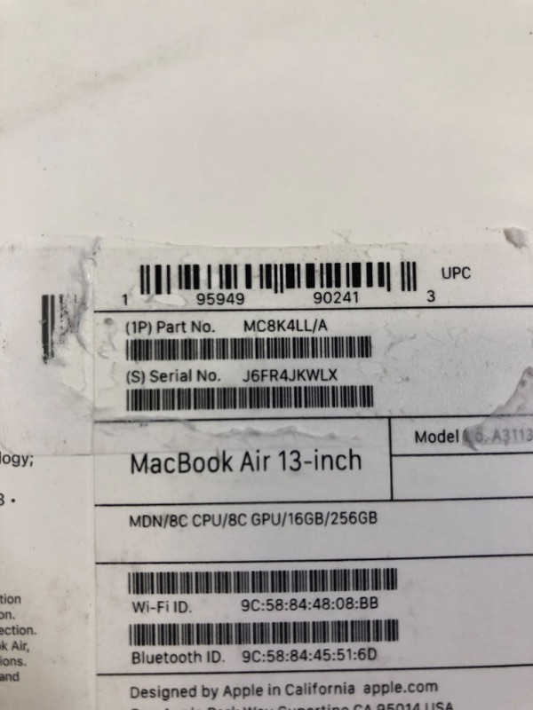 Photo 4 of  Apple - MacBook Air 13-inch Apple M3 Chip Built for Apple Intelligence - 16GB Memory - 256GB SSD - Midnight (USED, LOCKED)