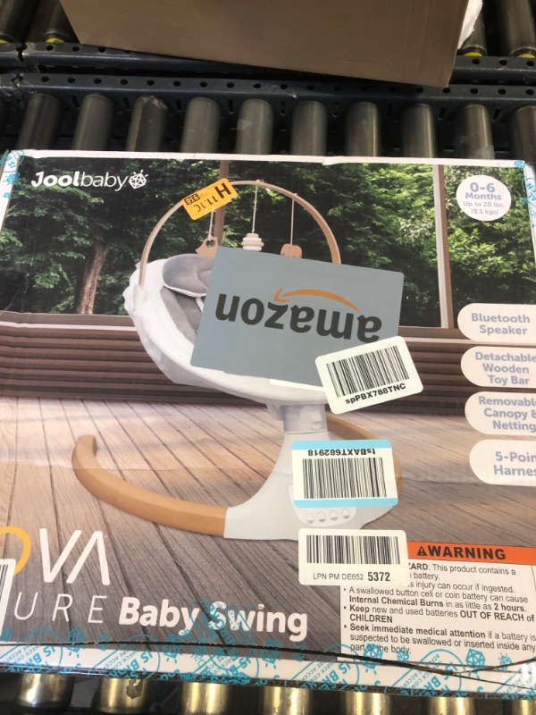 Photo 3 of Jool Baby Nova Nature Baby Swing for Newborns – Natural Wood Toys, Electric Motorized Infant Swing, Bluetooth Music