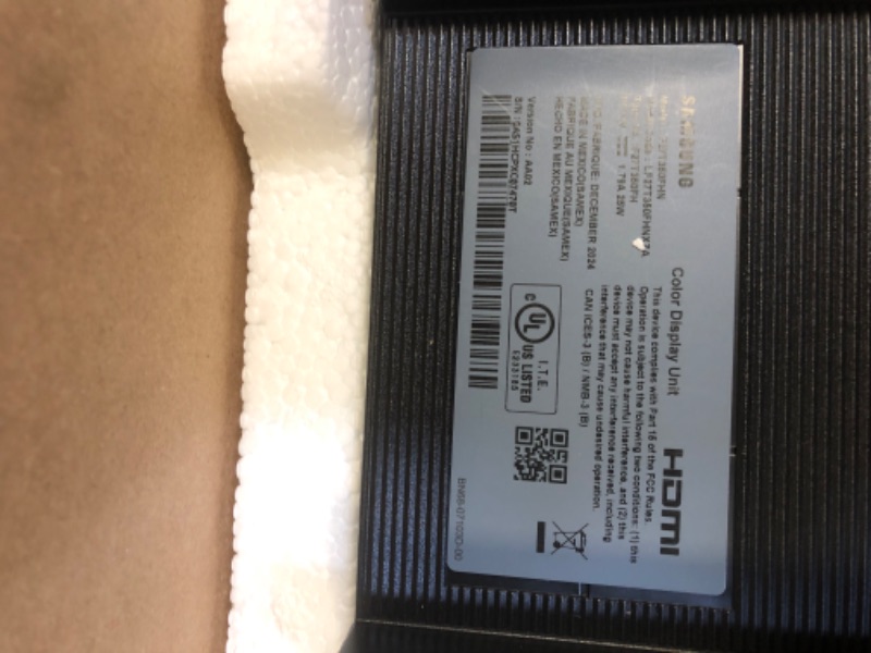 Photo 1 of Samsung 27' T35F Series FHD 1080p Computer Monitor, 75Hz, IPS Panel, HDMI, VGA (D-Sub), AMD FreeSync, Wall Mountable, Game Mode, 3-Sided Border-Less, Eye Care, LF27T350FHNXZA