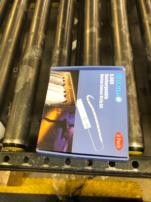 Photo 1 of WOBANE Rechargeable Motion Sensor Strip Light, LED Closet Lights, Upgraded Battery Operated LED Strip Light for Wardrobe,Stair,Pantry,Under Counter,Cupboard,Cabinet,Bed,4000K Daylight,6.56ft,2 Pack