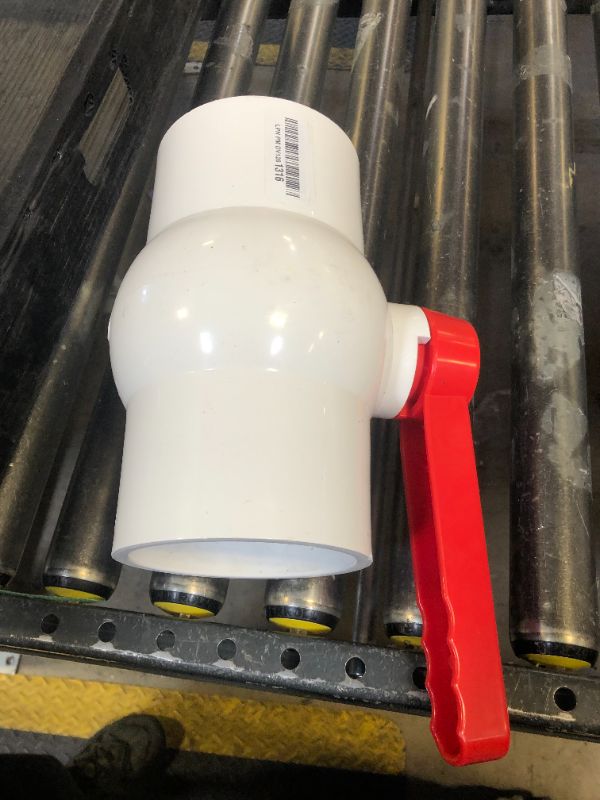 Photo 1 of GASHER 1PCS 4 Inch PVC Ball Valve Shut Off Switch For Pool, Handle Red Ball valve, Pvc Control Valve?Thickening type?