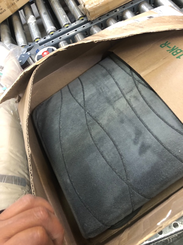 Photo 1 of YIHOUSE Memory Foam Bathroom Rug Set, 3 Pieces - Dark Grey (Ultra Soft, Absorbent, Non-Slip, Machine Washable)