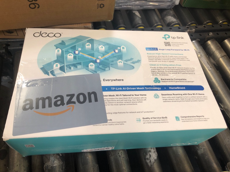 Photo 2 of TP-Link Deco AXE5400 Tri-Band WiFi 6E Mesh System - Wi-Fi up to 7200 Sq.Ft, Engadget Rated Best Mesh For Most People, Replaces WiFi Router and Extender, AI-Driven Mesh New 6GHz Band, 3-Pack(Deco XE75)