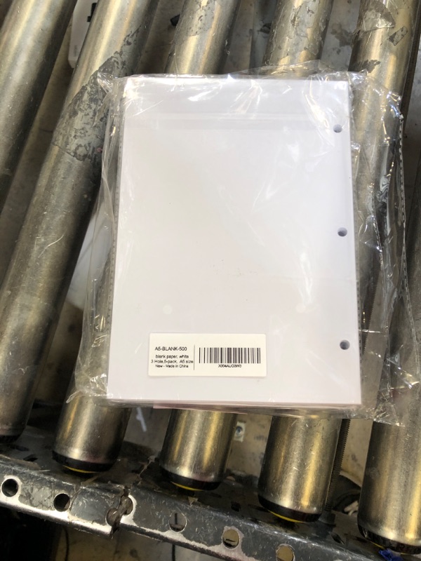 Photo 1 of (5-Pack) A5 Filler Paper, 3 Hole Planner Refills, Organizer, Loose-leaf Binder Paper, Total 500 Sheets/1000 Pages, 100gsm, Blank, White Paper, 5.8 x 8.2 Inch, 3 Hole Filler Paper