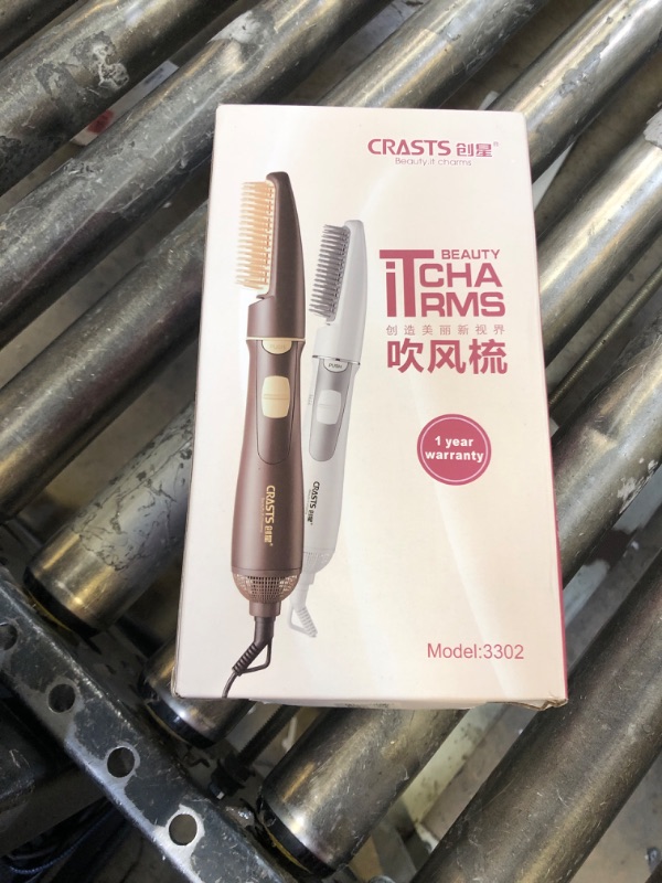 Photo 1 of 2 in 1 Hair Dryer Brush, Negative Ion Anti-frizz Hot Air Brush Blower, Professional Electric Household Hair Curling Comb, Protable Hair Dryer Comb Machine