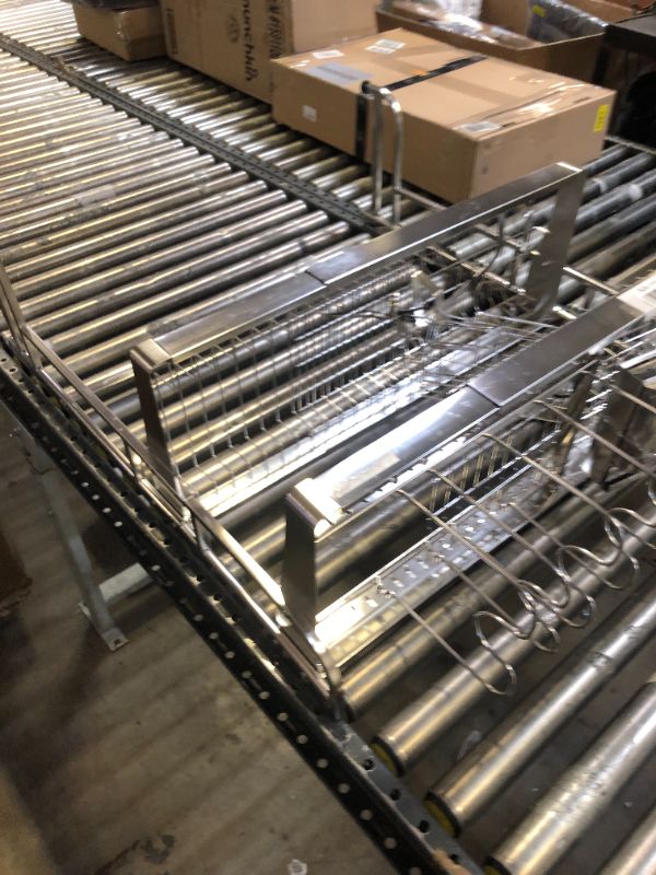 Photo 1 of LIVOD Over The Sink Dish Drying Rack, 3-Tier Drying Drainer Rack Over Sink Stainless Steel Adjustable (29.1''~37.4''), Sink Drying Rack with Pots and Pans Rack (Silver)