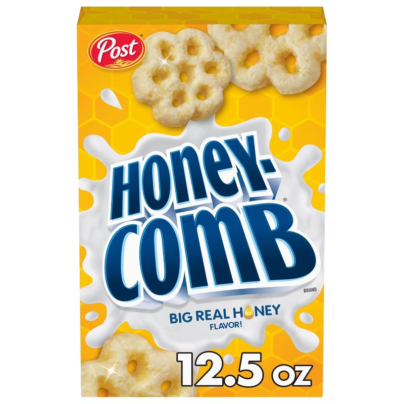 Photo 1 of 12 Post Honeycomb Cereal, Honey Flavored Sweetened Corn and Oat Cereal, 12.5 OZ Box