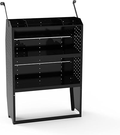 Photo 2 of StarONE Cargo Van Shelving Storage Fit for Ford Transit, GM, NV, Promaster, Sprinter and Metris w/Hooks,Black,Steel,32" W x 46" H x 13" D
