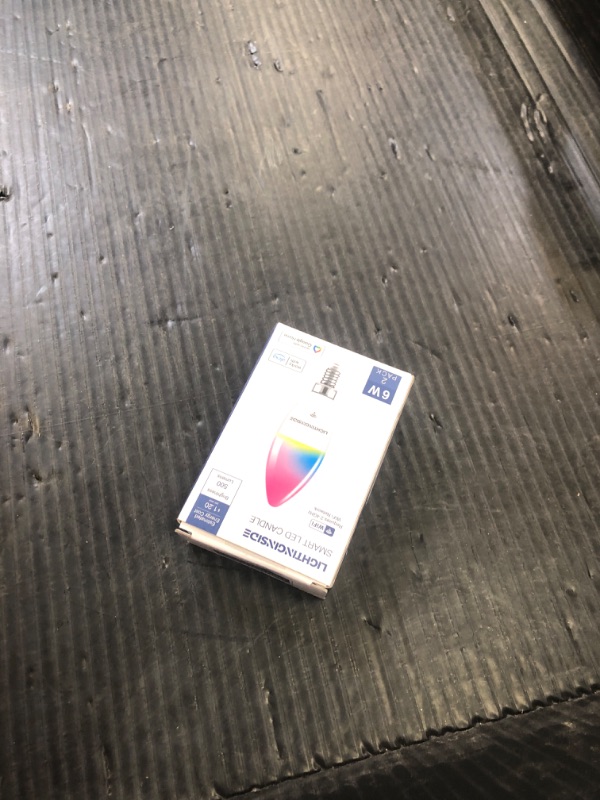 Photo 1 of Lightinginside Candelabra Smart Light Bulbs 60W Equivalent, 500LM 6W E12 LED Bulb Compatible with Alexa/Google Home, RGBCW Candle Bulb for Chandelier, No Hub Required, 2.4G WiFi Only, ETL Listed, 2PCS