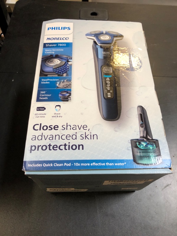 Photo 2 of Philips Norelco Shaver 7800, Rechargeable Wet & Dry Electric Shaver with SenseIQ Technology, Quick Clean Pod, Charging Stand, Travel Case and Pop-up Trimmer, S7885/85