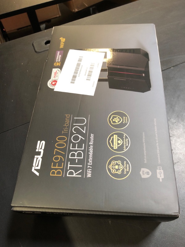 Photo 3 of ASUS RT-BE92U BE9700 Tri-Band WiFi 7 Router, Supports New 320MHz Bandwidth & 4096-QAM, MLO, AI WAN Detection, AiMesh Support, Subscription-Free Network Security & Comprehensive VPN Features