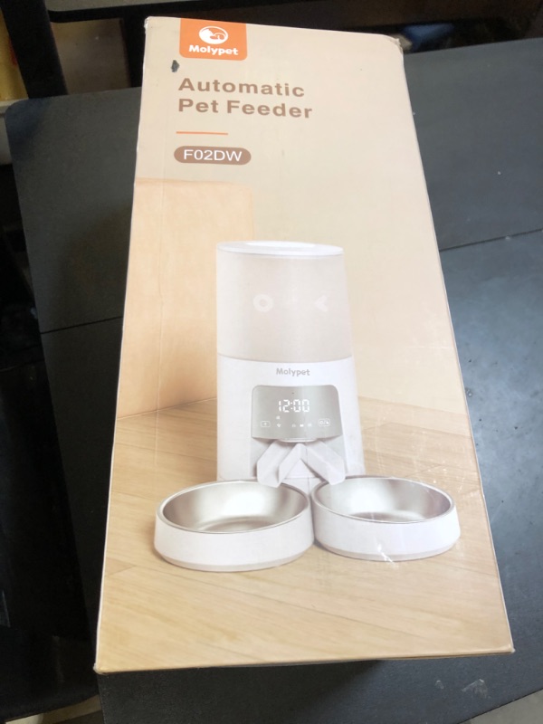 Photo 2 of Molypet Automatic Cat Feeder 2 Cats - 5G WiFi Pet Feeder with APP Control, 6L Dry Food Dog Feeder with Low Food & Blockage Alarms, 1-10 Meals Per Day