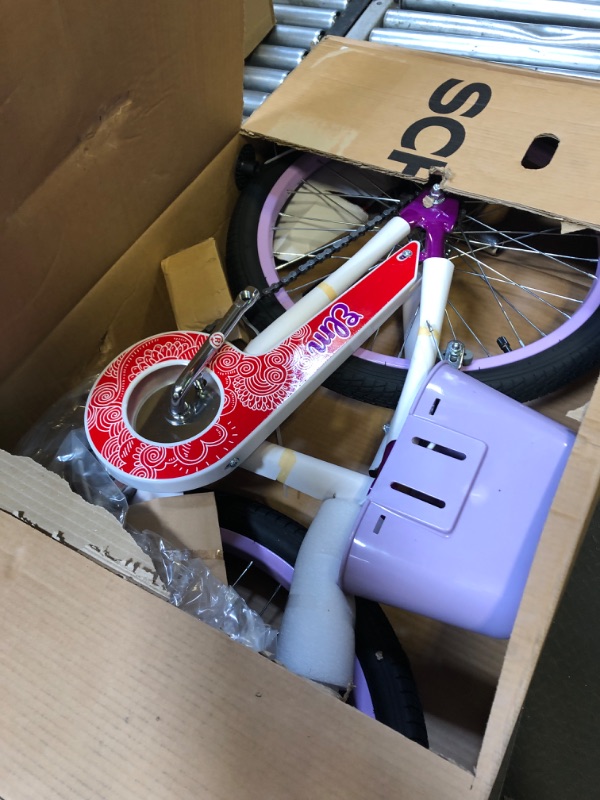 Photo 2 of Schwinn Koen & Elm BMX Style Kids Bike in 20-Inch Wheels, Basket, Chain Guard & Kickstand Included, For Boys & Girls Age 7-13 Year Old, No Training Wheels, Purple