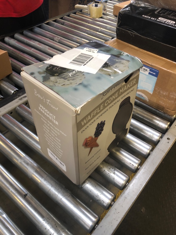 Photo 1 of Baker's Friend Waffle Cone Maker Machine with Browning Control, Nonstick Waffle Bowl Maker, 7.5” Ice Cream Cone Maker, Thin Waffle Maker Crispy, Cone Roller & Bowl Press Included, Graphite