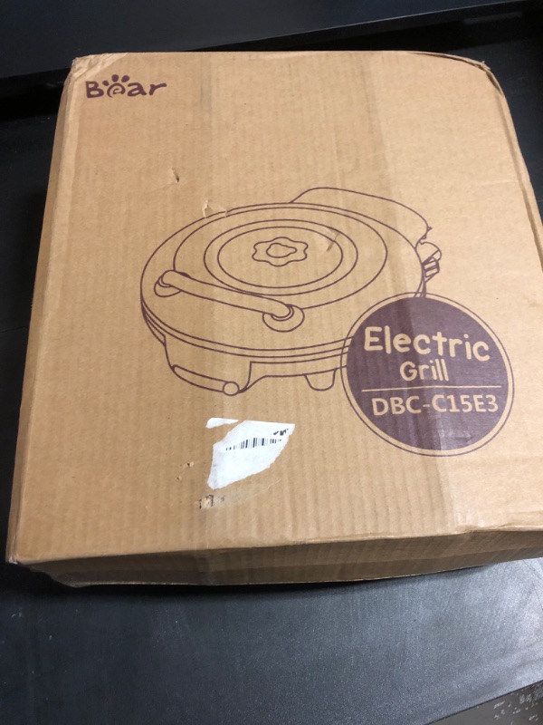 Photo 1 of Bear 11.8'' 1500W Electric Smokeless Indoor Grill with Adjustable Temp, Quesadilla Maker Nonstick Pan for Breakfast, Lunch, Dinner