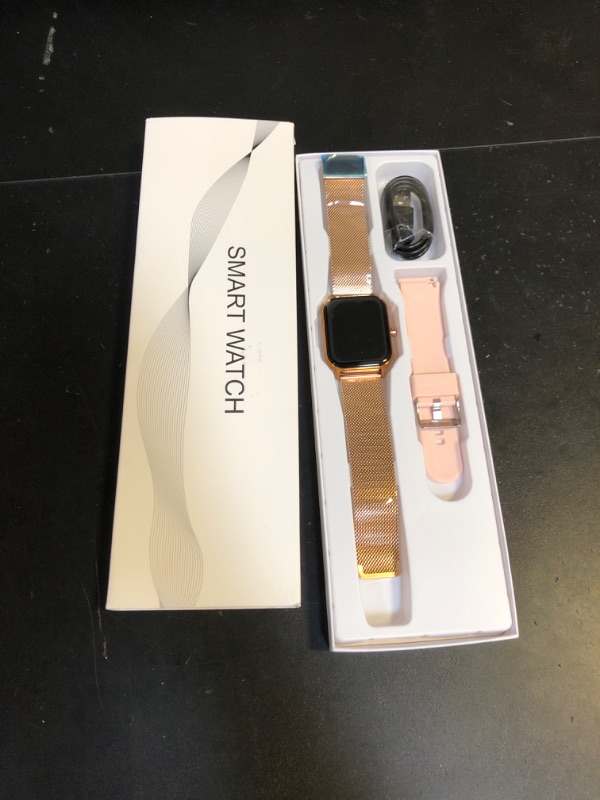 Photo 1 of Smart Watch for Women Men, Fitness Tracker Watch for Android Phones iPhone Compatible, 1.85" Smart Watches for Women Men with Blood Oxygen, Heart Rate Monitor, 110+ Sport Modes Smartwatch (2 Strap)