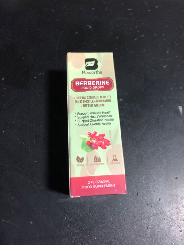 Photo 1 of B BEWORTHS Berberine HCL Supplement with Ceylon Cinnamon - Berberine Liquid Drops with Turmeric, Ceylon Cinnamon, Bitter Melon, Milk Thistle, Berberine Veggie Supplement for Digestion System Support