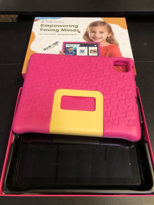 Photo 1 of ApoloSign Kids Tablet, 10.1 inch Android 13 Tablet for Kids, 512GB Expand, 8-hr Battery, Educational Games, Learning Tablet with Parental Control, Wi-Fi, BT5.0, Pre-Installed Apps, with Case (Pink)