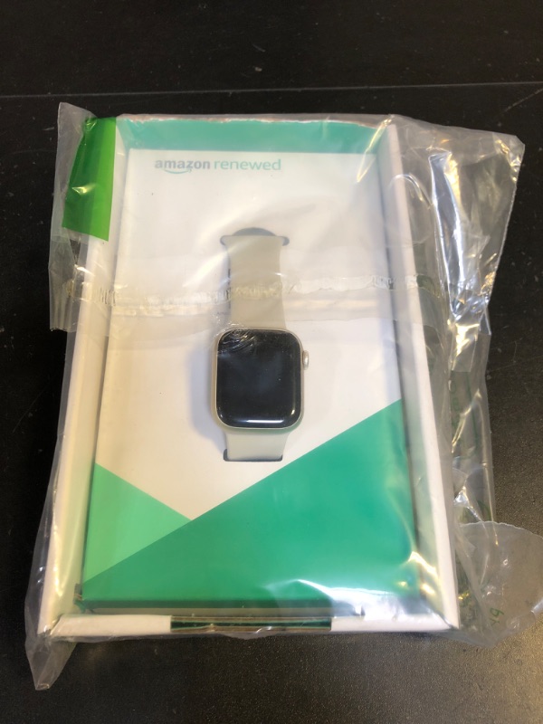 Photo 2 of Apple Watch Series 9 [GPS 41mm] Starlight Aluminum Case with Starlight Sport Band M/L (Renewed Premium)