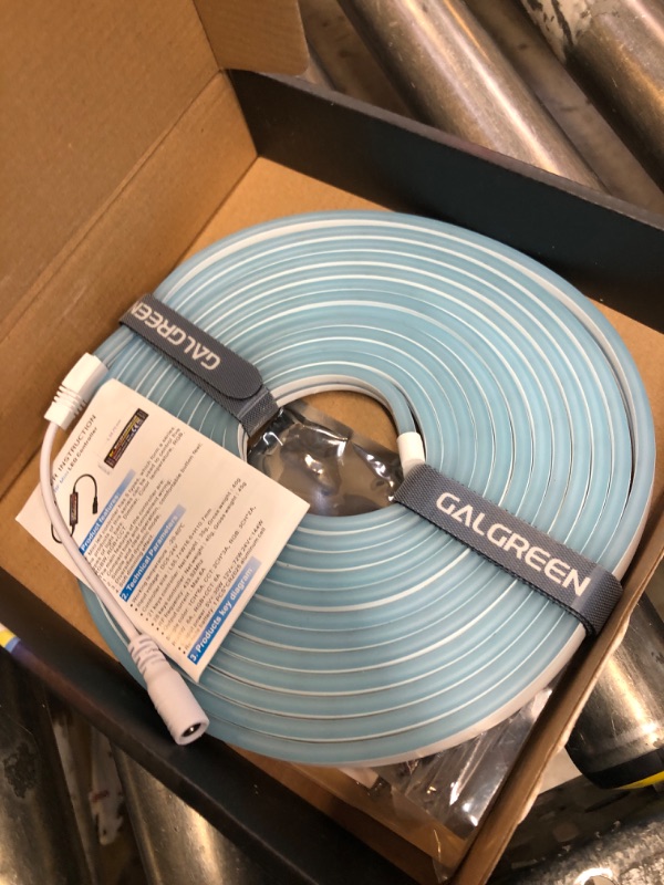 Photo 1 of Galgreen Neon Rope Lights, 16.4ft Rope Lights with Dimmable Remote and Adapter, Waterproof Flexible Smart Led Strip Lights for Bedroom, Super Bright, DIY Neon Sign, Indoors Outdoors Decor, Ice Blue