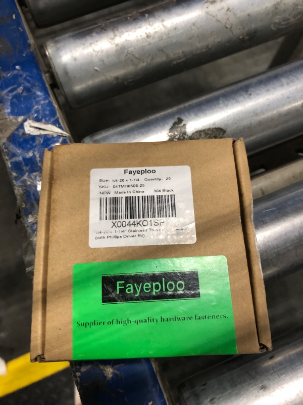 Photo 1 of 1/4-20 x 1-1/4" Stainless Truss Head Machine Screws 25 Pcs, 18-8 (304) Stainless Steel Phillips Drive Truss Head, Full Thread, Black Oxide Coated, Fayeploo (with Phillips Driver Bit)