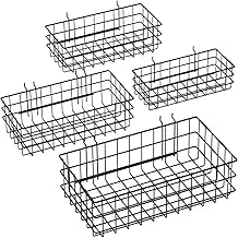 Photo 1 of 4 Pack Pegboard Baskets Hooks Set, Square Style 4 Size Peg Board Organizer Basket Bins Accessories for Workbench,Garage Storage,Tool Hanger