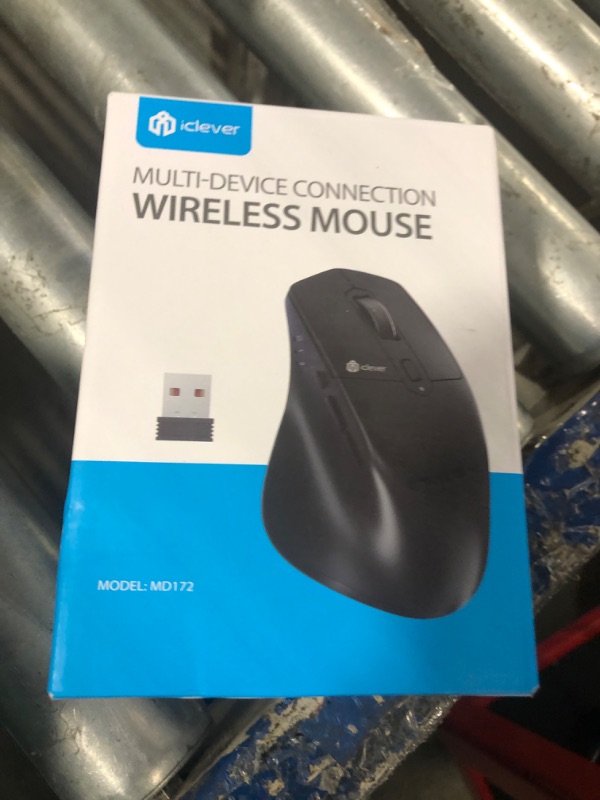 Photo 1 of iClever Bluetooth Mouse, Wireless Large Mouse, Multi-Devices Dual Mode, Ergonomic Mouse with 5 Adjustable DPI and 7 Buttons, Rechargeable Silent Mice for Laptop, iPad, MacBook, Tablet, PC, Black Grey