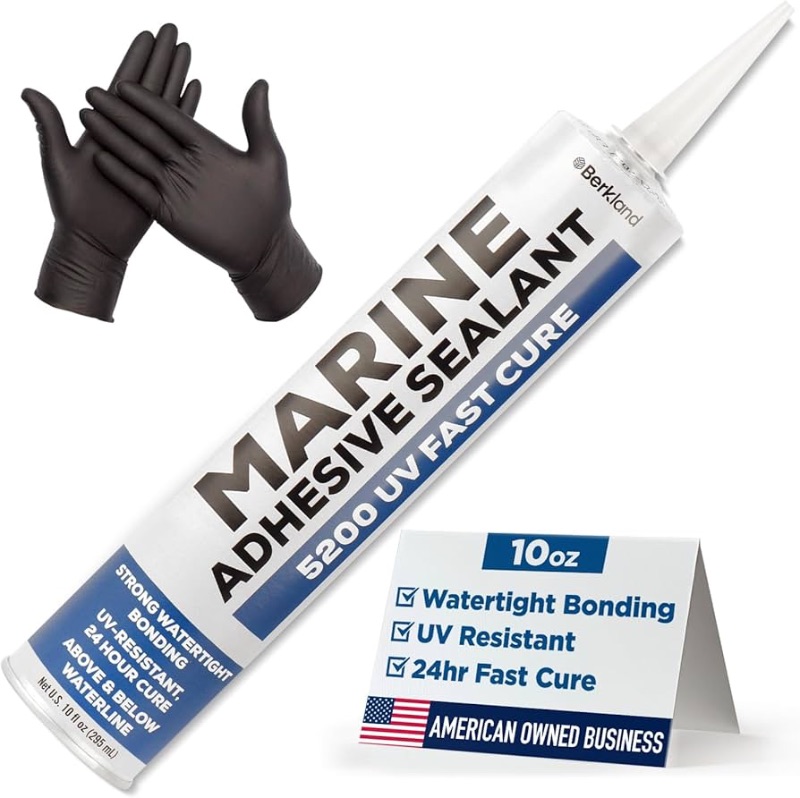 Photo 1 of 10 oz Marine Adhesive Sealant 5200 Fast Cure (White) - Permanent, Watertight Bonding and Sealing - UV Resistant, Above & Below Waterline - Compare to 05203 and 06520 FC M - by Berkland