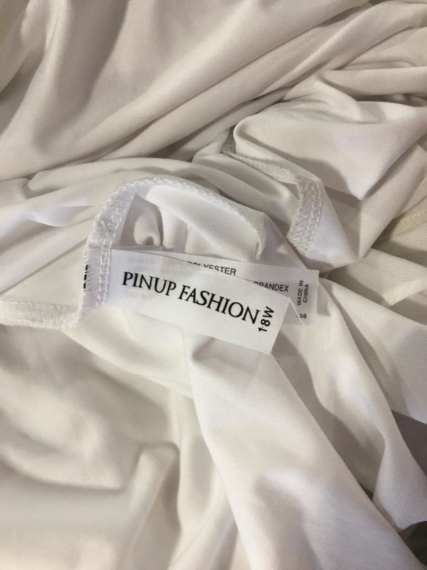 Photo 1 of ***SIZE 18W, need clean*** Pinup Fashion Women Plus Size Wedding Dress Long Sleeve White Bridal Shower Formal Chiffon Bride Elegant Wrap Ruched A-Line Maxi Dress