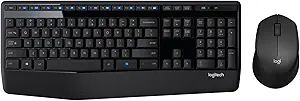 Photo 1 of Logitech MK345 Wireless Full-Sized Keyboard Compatible with PC, Laptop,Black