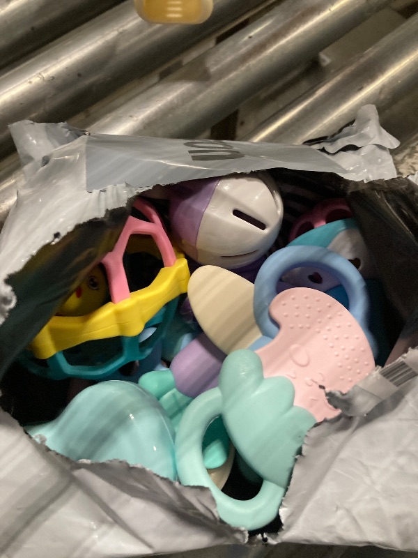 Photo 1 of Baby Rattles 0-6 Months: Newborn Infant Rattle Toys - Teething Set with Wrist Socks ***PARTIAL SET***