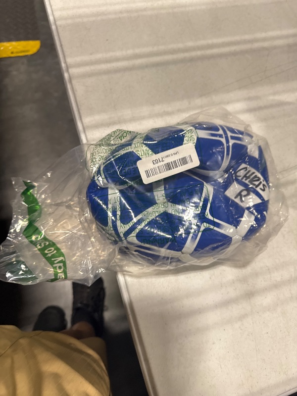 Photo 1 of adidas Unisex Starlancer Club Soocer Ball, Blue/White, 4