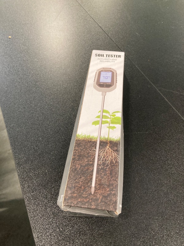 Photo 1 of 4-in-1 Soil Moisture Meter Digital Plant Temperature/Soil Moisture/PH Meter/Sunlight Intensity Backlight LCD Display Soil Test Meter for Gardening, Farming and Outdoor Plants