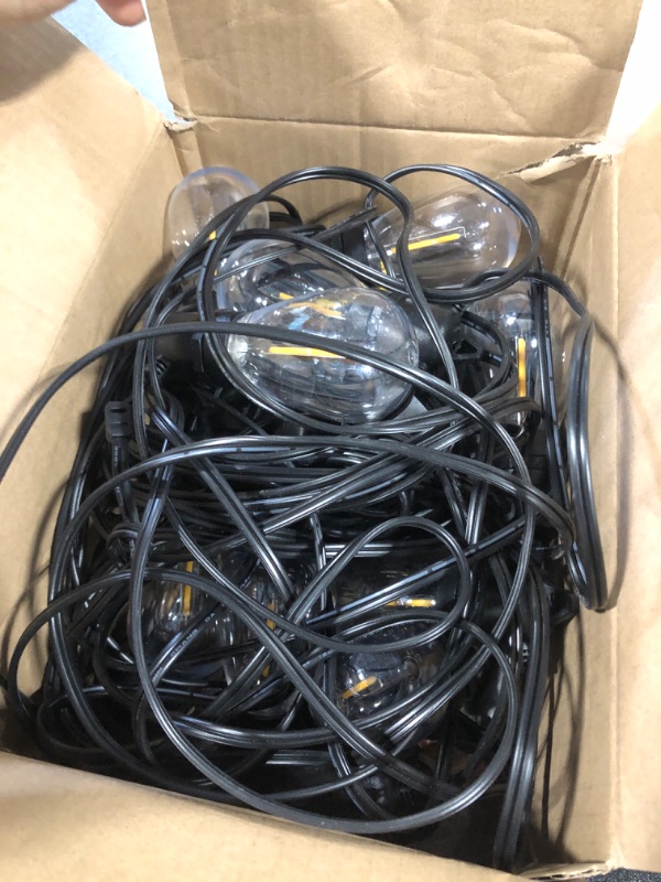 Photo 1 of addlon 54(48+6) FT Solar String Lights Outdoor Waterproof with USB Port & Remote Control Solar Patio Lights Long Last for 20+Hrs Dimmable Solar Power LED Bulbs for Porch Garden Market Bistro