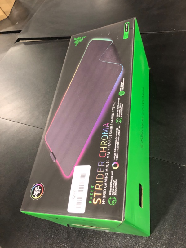 Photo 1 of Razer Strider Chroma Hybrid Gaming Mouse Mat Chroma RGB: Hybrid Soft/Hard Mat - 19 Chroma RGB Lighting Zones - Warp and Water-Resistant - Anti-Slip Base - Seamless Edges