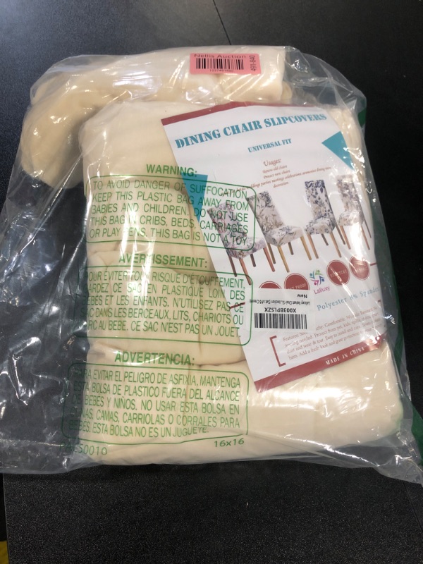 Photo 1 of Lalluxy Velvet Chair Slipcovers for Dining Room Stretchy Super Soft Parson Chair Seat Covers Chair Protectors for Party Pet Protection (Set of 6 Cream)