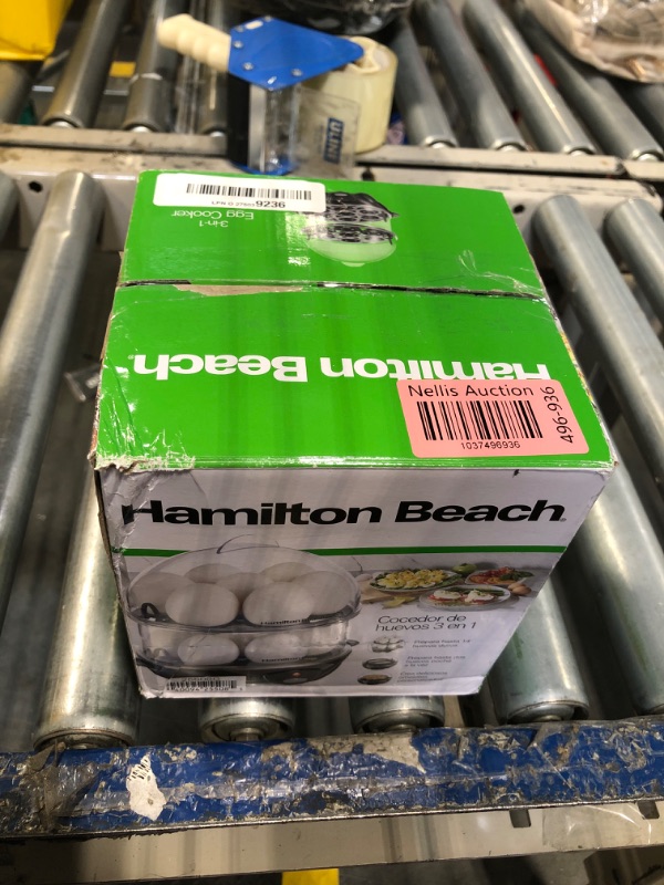 Photo 1 of Hamilton Beach 3-in-1 Electric Egg Cooker for Hard Boiled Eggs, Poacher, Omelet Maker & Vegetable Steamer, Holds 14, Black (25508)