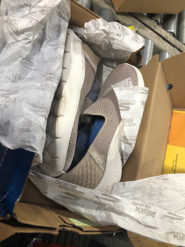 Photo 1 of Skechers Women's Hands Free Slip-Ins Go Walk Flex-Relish Sneaker, Taupe/Blue, 7.5 Wide