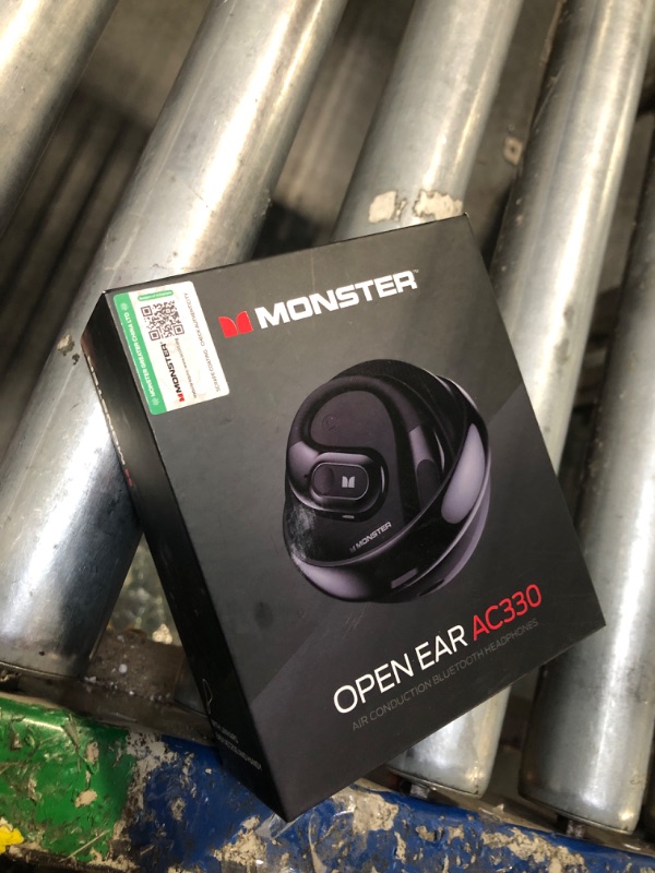 Photo 1 of Monster Open Ear Buds, Wireless Earbuds Bluetooth 5.4 with Clear Talk, Stylish Rotating Case with Lanyard, Comfort Fit, 24H Playback, IPX5 Water Resistant, Black
