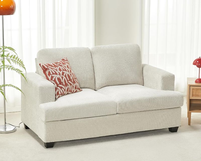 Photo 1 of ***SIMILAR*** VanAcc Sofa, Loveseat Couch with Extra Deep Seats, Modern Sofa Couch- Comfy Sofa Couch for Living Room Apartment Lounge, Beige Chenille