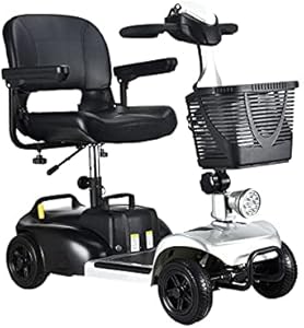 Photo 1 of 4 Wheel Mobility Scooter,15 Mile Long Range, Electric Powered Wheelchair Device, 250W Electric Powered Mobile Wheelchair for Seniors Adult with Detachable Basket, Front Light (Silver)
