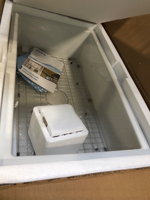Photo 1 of 32 White Undermount Kitchen Sink, Hugsleek Topmount & Undermount Kitchen Sink 32x19 inch White Porcelain Ceramic Fireclay Sink Dual Mount Accessories Single Bowl Under Counter Sinks Basin Drop In