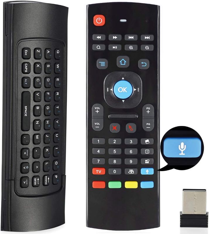 Photo 1 of  Air Mouse Mini Keyboard Wireless Remote, 2.4G Multifunctional Fly Mouse with Motion Sensing Game Handle for 3-Gsensor HTPC Mini PC PS3/4 Xbox 360 and Android Smart TV Box 3-Gyro***STOCK IMAGE, SIMILAR ITEM/ COLOR MAY VARY***
