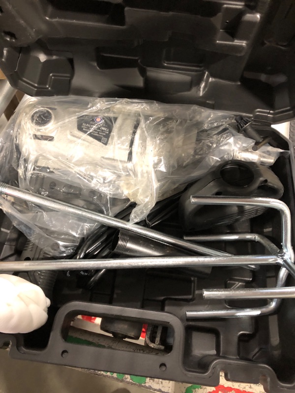 Photo 1 of 10-Amp Corded Duty Drill Mixer Set, Mixing Drill Machine with Spade Handle for Drilling and Mixing, Variable Speeds Concrete Mud Mixer, for Mixing & Drilling