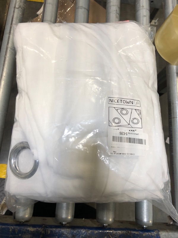 Photo 1 of NICETOWN White Linen Curtains 108 inches Extra Long 2 Panels Set, Grommet Open Linen Elegant Privacy Semi Sheer Vertical Drapes for Farmhouse/French Door/Living Room, W52 x L108,