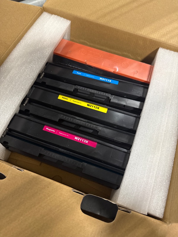 Photo 1 of 206X Toner Cartridges 4 Pack High Yield (with Chip) Compatible Replacement for HP 206X 206A for Color Laserjet Pro MFP M283fdw M283cdw M283fdn M282nw Pro M255dw M255nw M283 M255 Printer W2110X W2110A